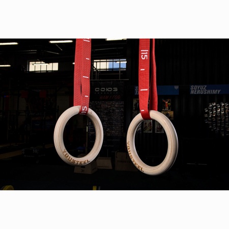 Купить Кольца гимнастические 32 мм красные стропы в Элисте 