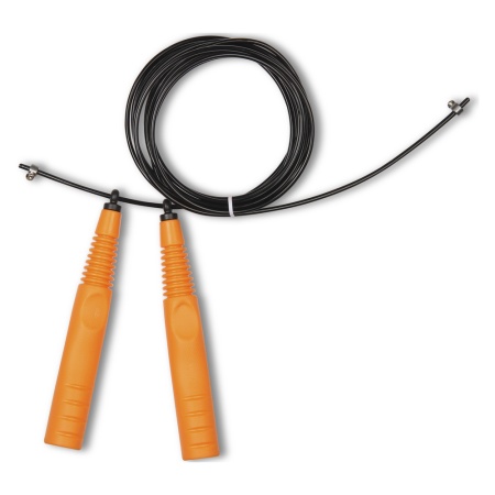 Купить Скакалка высокооборотная Кроссфит стальной шнур в оплетке 2.9 м чёрно-оранжевая в Элисте 